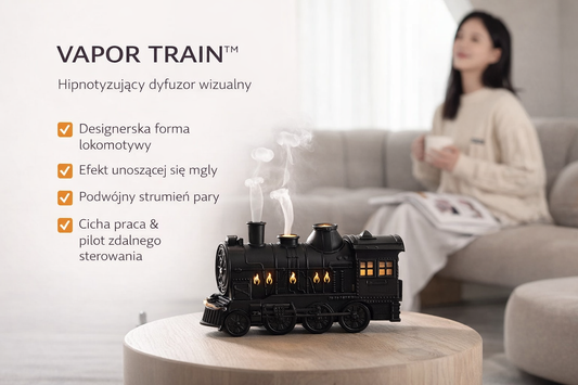 VAPOR TRAIN™ – Designerski dyfuzor / wizualny nawilżacz powietrza z efektem mgły