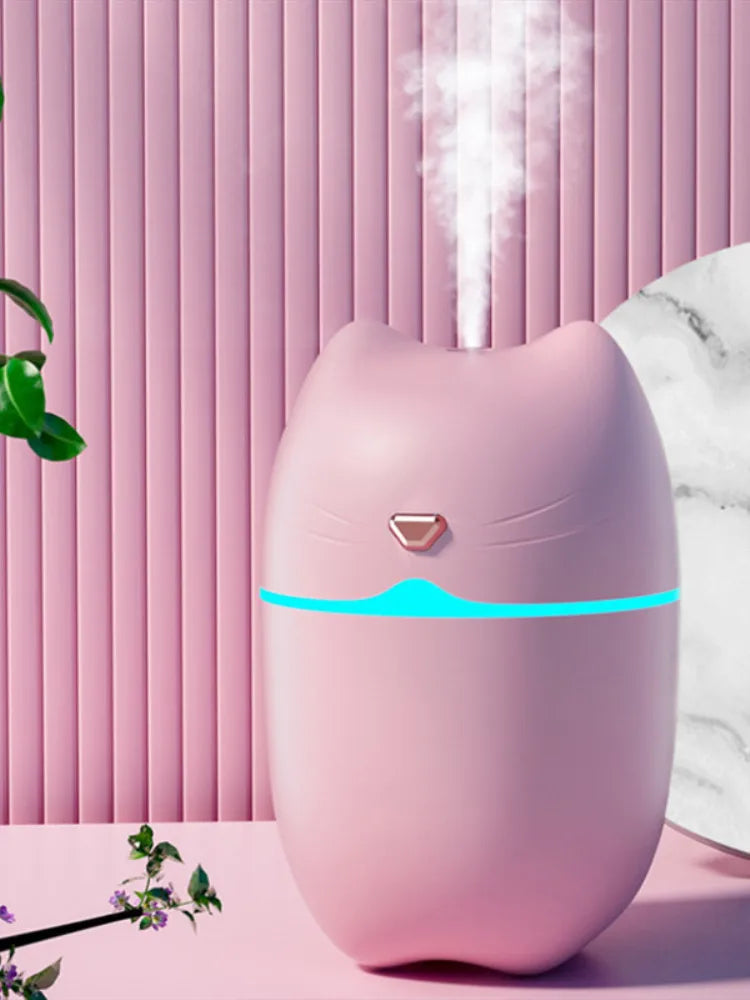 🐱 KITTY MIST™ LUX – Nawilżacz Powietrza KOTEK LED 260 ml | Ultra Cichy | Lampka Nocna |