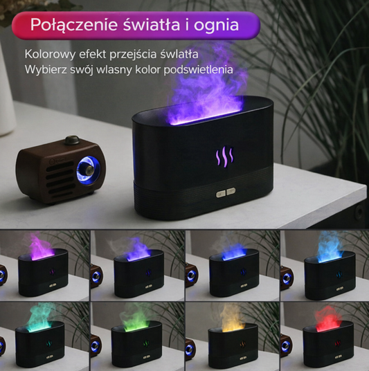 🔥 FLAME MIST™ LUX – Dyfuzor Płomienia LED + Nawilżacz Powietrza | Aromaterapia | Ultra Cichy | Idealny na Prezent 🎁